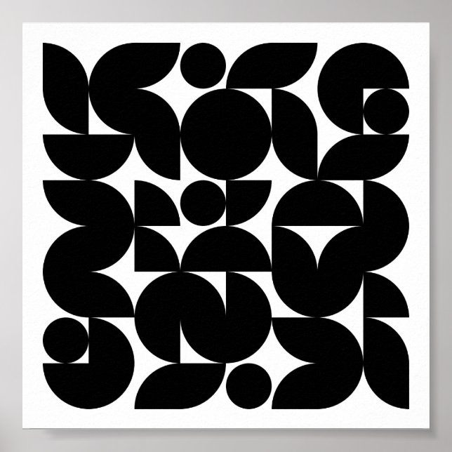 Póster Patrón de minimalismo moderno en blanco y negro (Frente)