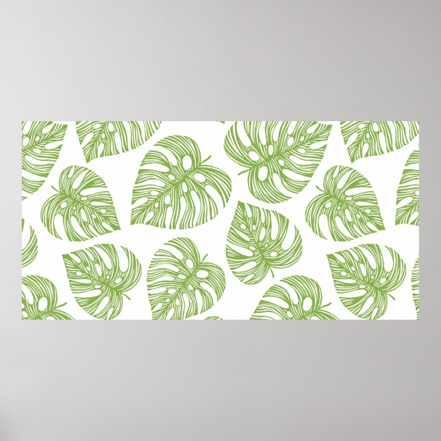 Póster Patrón de moda tropical sin soldadura con palma ex (Frente)