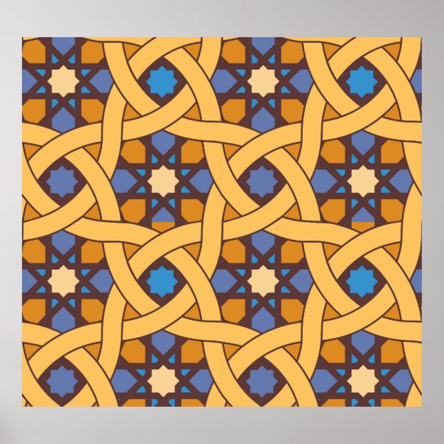 Póster Patrón de mosaico abstracto de estilo étnico (Frente)