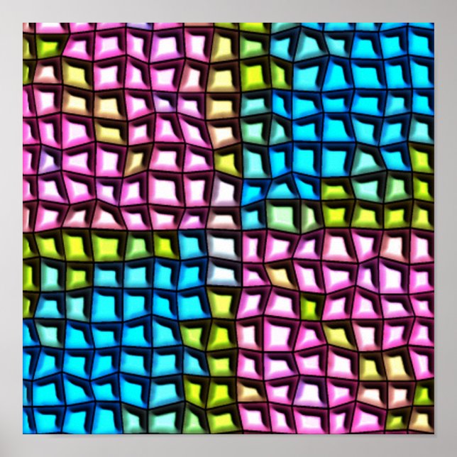 Póster Patrón de mosaico brillante (Frente)