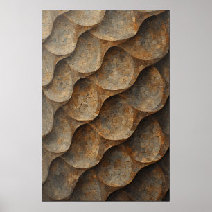 Póster Patrón de mosaico curvo: geometría de la tierra