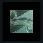 Póster Patrón de mosaico de estilo Art Deco vintage mate<br><div class="desc">Estas baldosas de estilo Art Déco muestran un aspecto de principios del siglo XX con un acabado mate verde oscuro.</div>