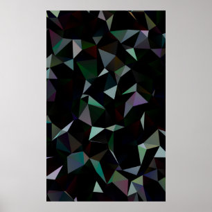 Póster Patrón de mosaico del triángulo negro oscuro. Geom