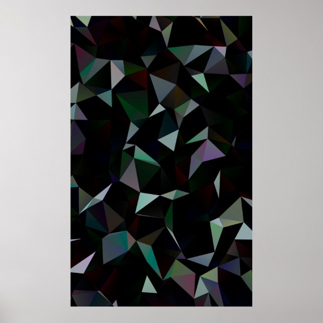 Póster Patrón de mosaico del triángulo negro oscuro. Geom (Frente)