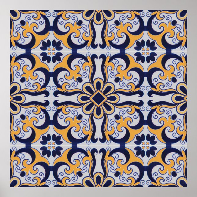 Póster Patrón de mosaico portugués (Frente)
