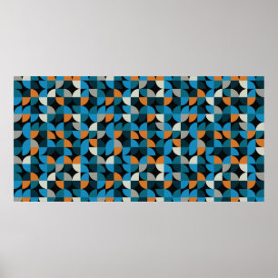 Póster Patrón de mosaicos geométricos sin soldadura de mo