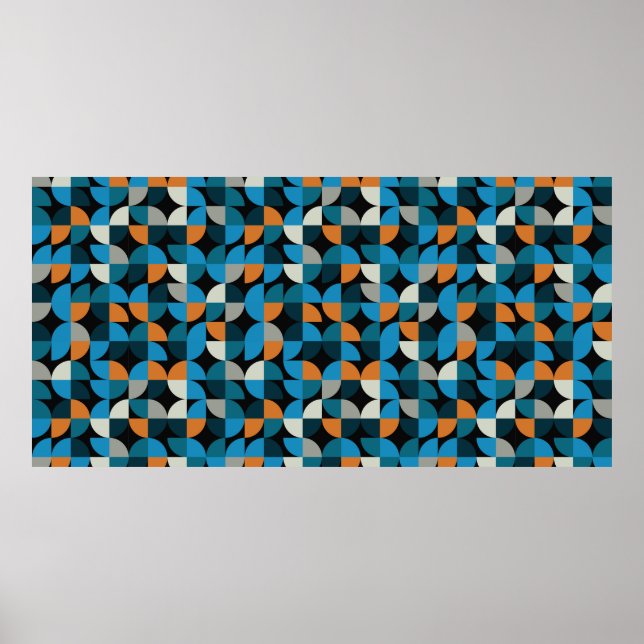 Póster Patrón de mosaicos geométricos sin soldadura de mo (Frente)