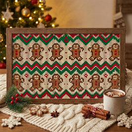 Póster Patrón de Navidad del hombre de jengibre tejido 