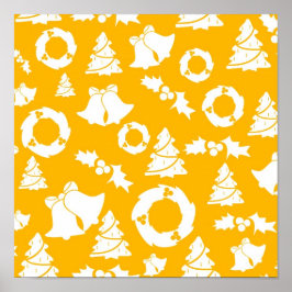Póster Patrón de Navidades amarillos