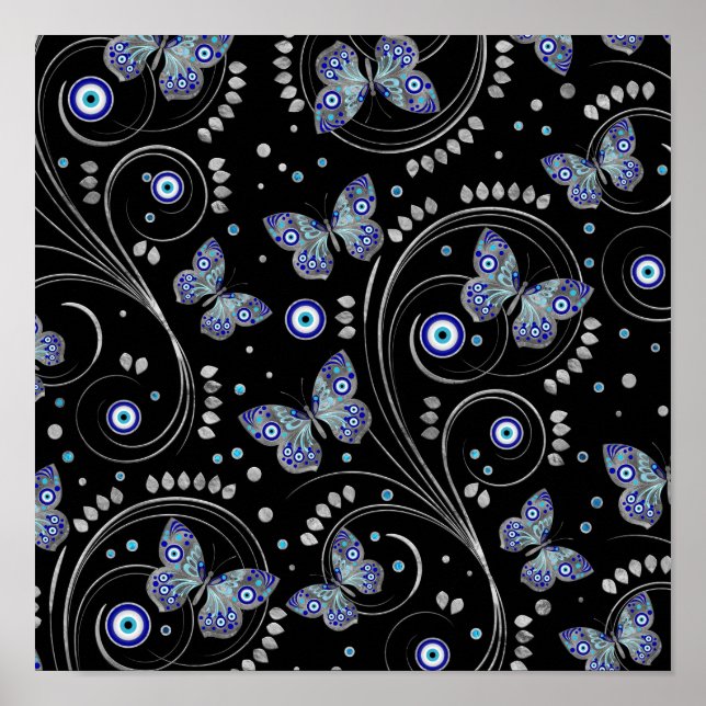 Póster Patrón de ojos malvados de mariposa (Frente)