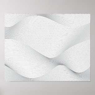 Póster Patrón de onda de movimiento moderno, simple, fres