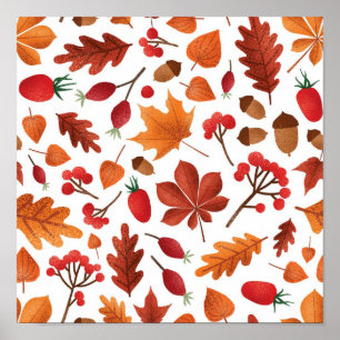 Póster Patrón de otoño
