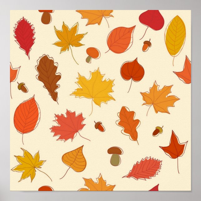 Póster Patrón de otoño (Frente)