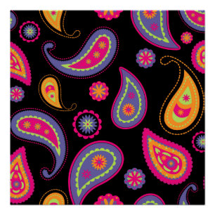 Póster Patrón de Paisley Colorido