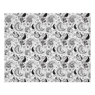 Póster Patrón de paisley en negro y blanco – Arte textil