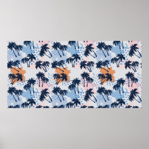 Póster Patrón de palmeras de verano sin soldadura,palmera