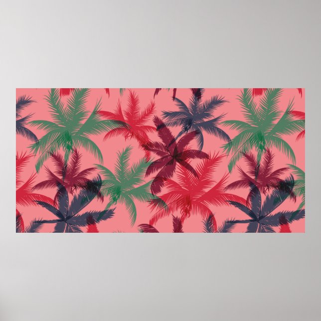 Póster Patrón de palmeras sin soldadura (Frente)