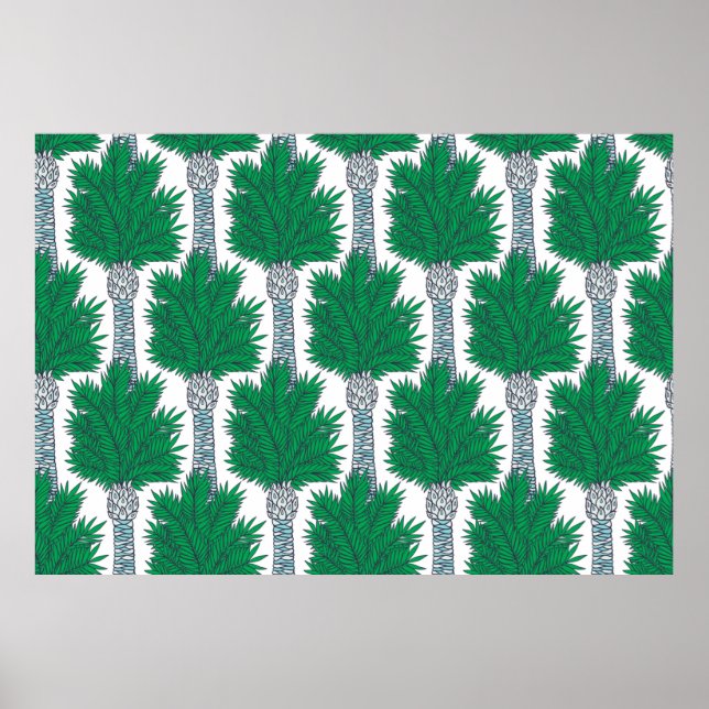 Póster Patrón de palmeras sin soldadura. (Frente)