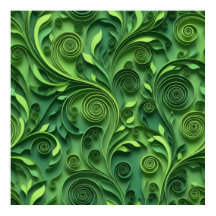Patrón de papel digital de quilling verde