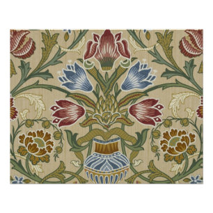 Póster Patrón de papel pintado floral Brocado de William