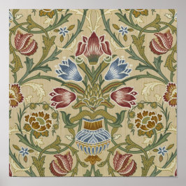 Póster Patrón de Papel Pintado Floral Brocado de William