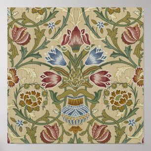 Póster Patrón de Papel Pintado Floral Brocado de William