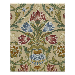 Póster Patrón de papel pintado floral Brocado de William