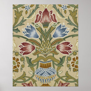 Póster Patrón de Papel Pintado Floral Brocado de William