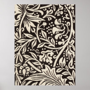 Póster Patrón de papel pintado floral de narciso de Willi