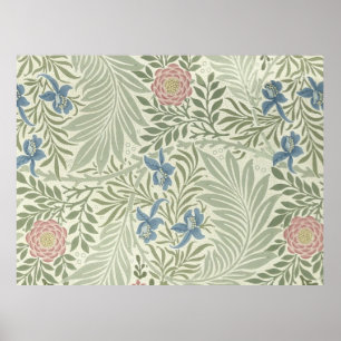 Póster Patrón de papel pintado floral Larkspur de William