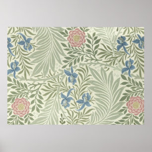 Póster Patrón de papel pintado floral Larkspur de William