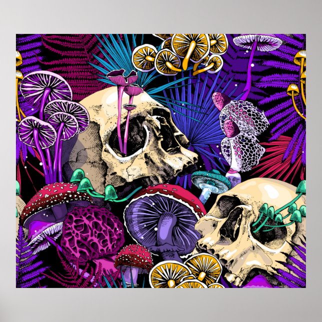 Póster Patrón de papel pintado sin inconvenientes. Psyche (Frente)