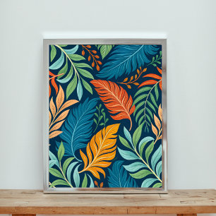 Póster Patrón de paraísos tropicales y follaje