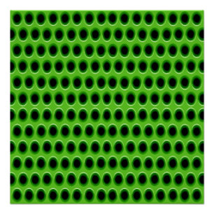 Póster Patrón de parrilla con agujeros verdes