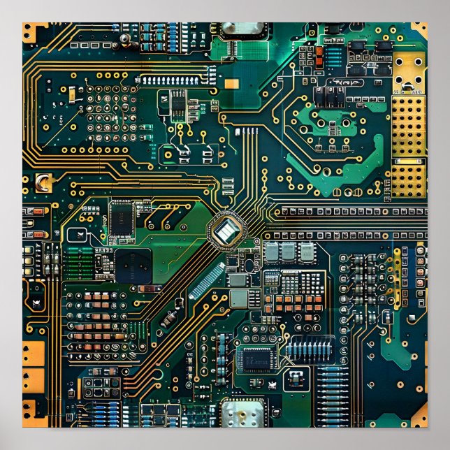 Póster Patrón de PCB intrincado (Frente)