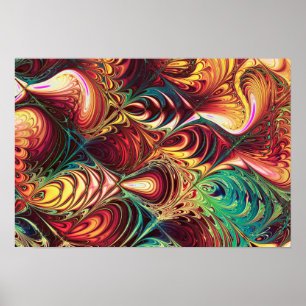 Póster Patrón de pez fractal