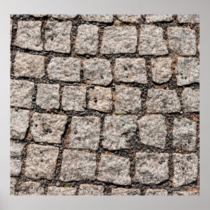 Póster Patrón de piedra empedrada vieja en el abstracto c
