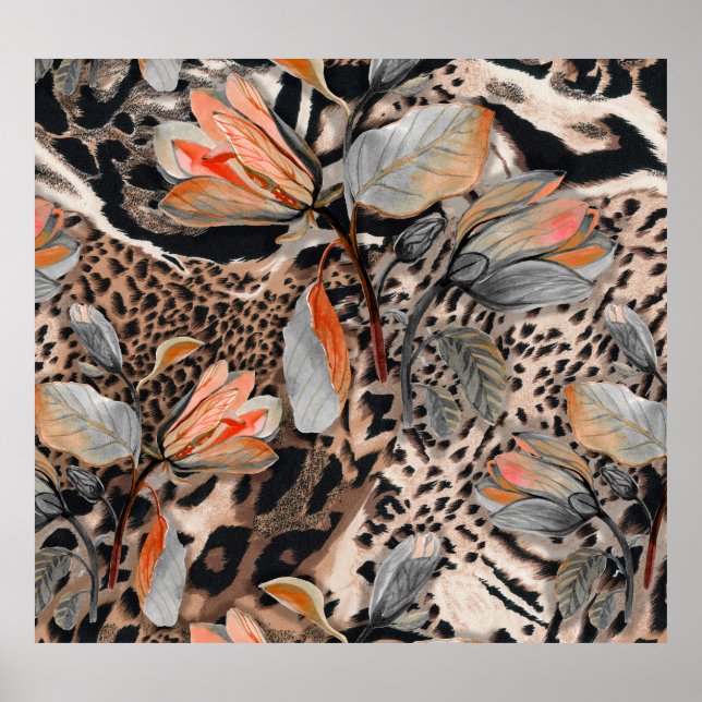Póster Patrón de piel animal salvaje de África (Frente)