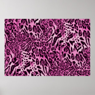 Póster patrón de piel de leopardo de peluca abstracto
