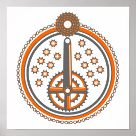 Póster Patrón de piezas de bicicleta