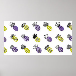 Póster Patrón de piña sin soldadura