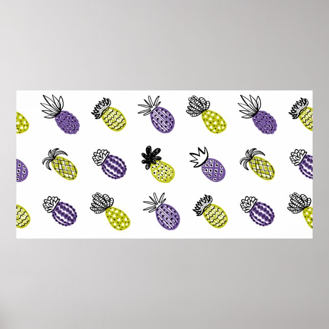Póster Patrón de piña sin soldadura (Frente)