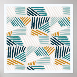 Póster Patrón de pincel geométrico abstracto moderno