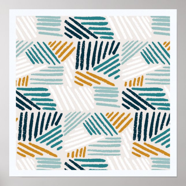 Póster Patrón de pincel geométrico abstracto moderno (Frente)