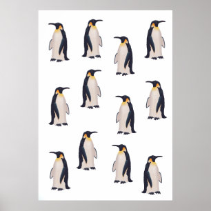 Póster Patrón de pingüinos de corte
