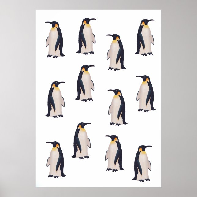 Póster Patrón de pingüinos de corte (Frente)