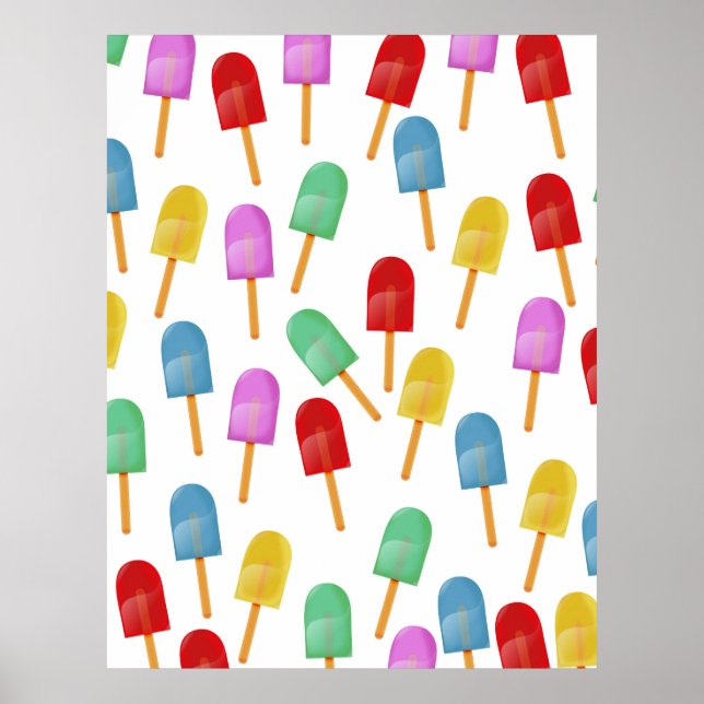 Póster patrón de piruleta helada (Frente)