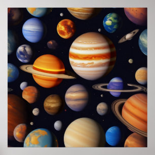 Póster Patrón de planetas