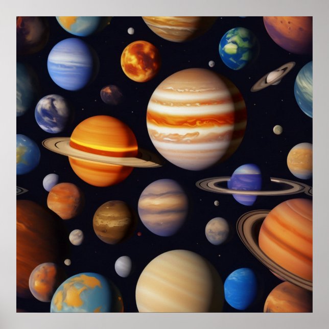 Póster Patrón de planetas (Frente)