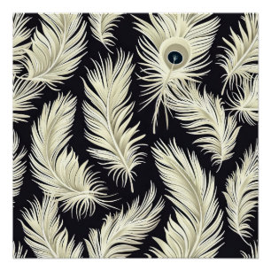 Póster Patrón de plumas Art Deco